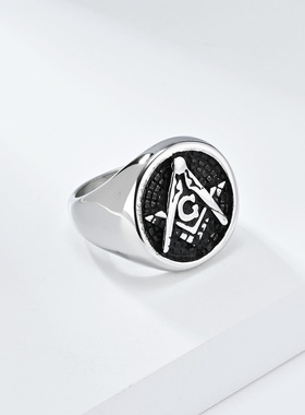 复古风不锈钢戒指环男