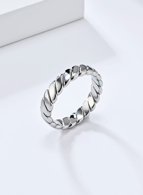 ins法式钛钢18k金色戒指指环