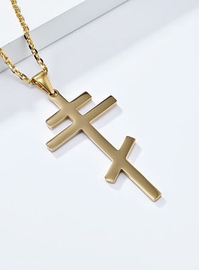不锈钢十字架项链男女通用