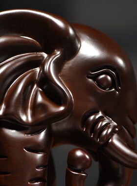 速发黑檀木雕大件摆象饰宅招财新中式客厅家居办公室桌面装镇开业