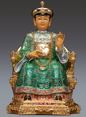 速发纯铜黄三太爷太奶黄蟒铜像家用黑妈妈黑老太太像胡胡常三神像