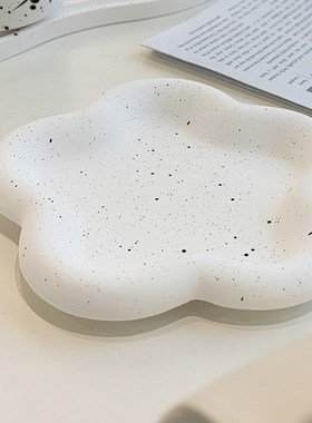 速发泼墨石膏托盘宿心爱朵波浪纹创意小摆件简约民花装饰拍照道具