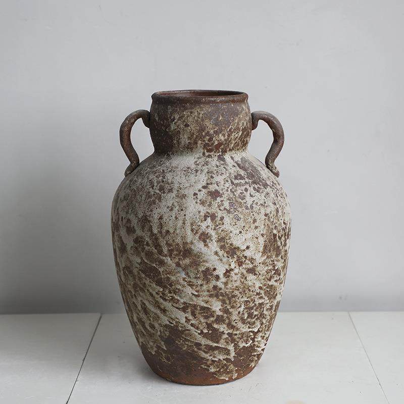 复摆古花瓶粗陶侘寂风罐赤贫民宿陶新插中式HZJ陶瓷干花禅意家居,淘宝优惠券,粉丝福利购,淘宝优惠卷