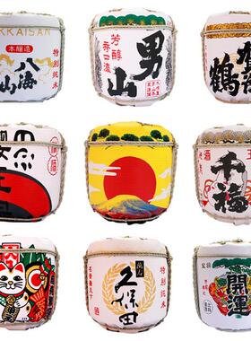 日本寿日司料理酒店摆设品式装饰酒日蹲酒桶QGX本盛白鹤店多图案