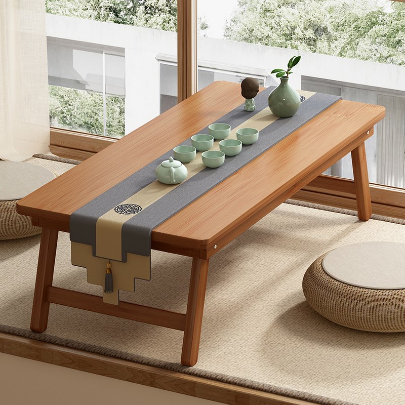 可折叠桌床上电脑桌飘窗小桌子榻榻米卧室宿N舍懒人桌矮桌家用炕 - 图3