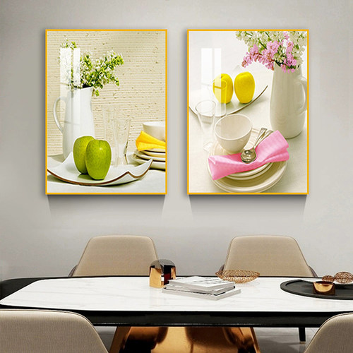 高端餐厅装饰画现代简约饭厅饭桌墙面壁画歺厅餐桌背景墙轻奢挂画 - 图2