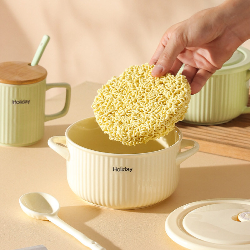 活力印象泡面碗带盖陶瓷宿舍用学生泡面杯可微波家用面碗饭盒饭碗,淘宝优惠券,粉丝福利购,淘宝优惠卷