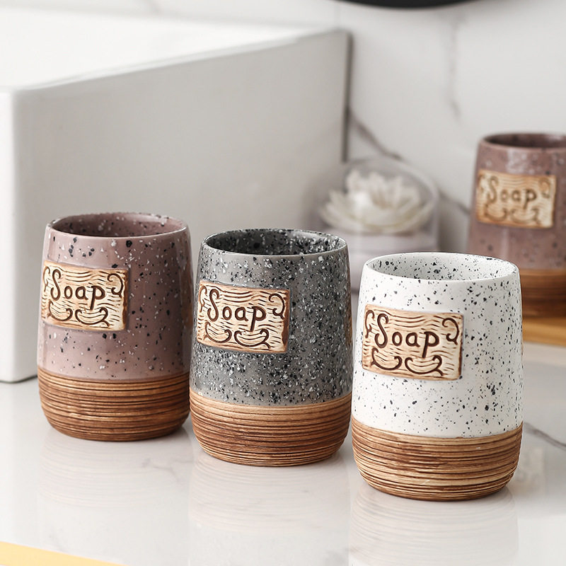 陶瓷漱口通用杯高级感喝水牙刷洗漱杯高颜值家用牙缸酒店民宿创意,淘宝优惠券,粉丝福利购,淘宝优惠卷