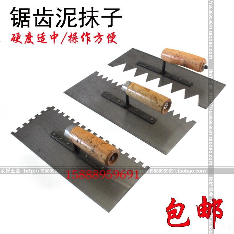 速发优质带齿地泥刀耐用镘刀硅藻泥异子齿形铁板贴钢砖抹形泥板 - 图0