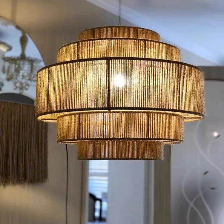 波西米亚复古麻绳灯吊创意手客厅卧室日式藤古藤阁灯吊编灯艺术工,淘宝优惠券,粉丝福利购,淘宝优惠卷