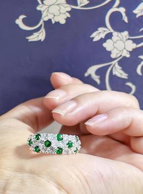 精致复古冷淡风帕拉伊巴满天星戒指满钻锆石独特高级感食指戒女款