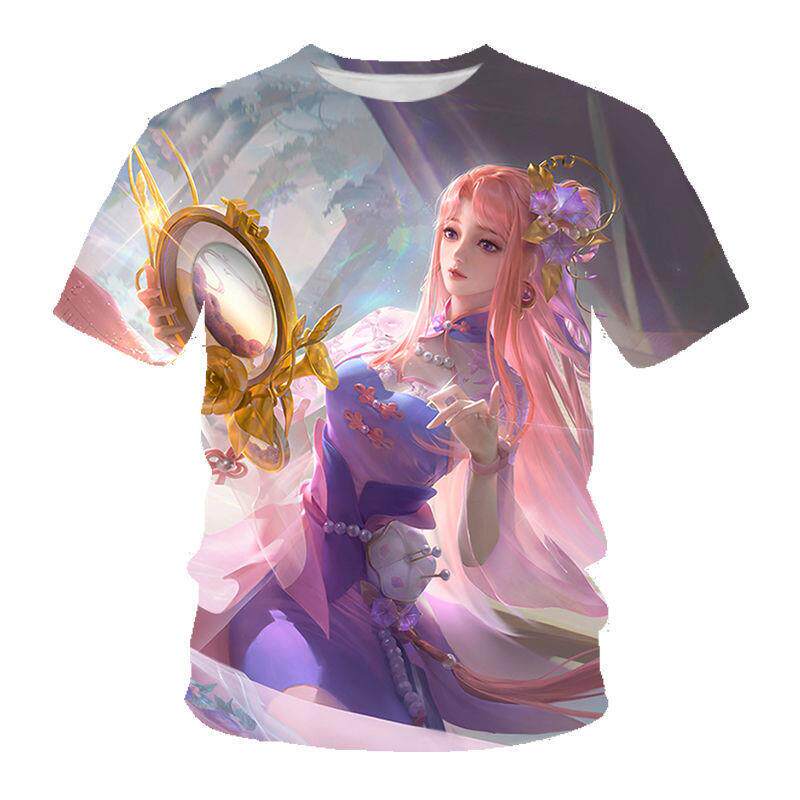 王者荣耀衣服王者荣耀衣服诸葛亮3D数码印花短袖青少年潮牌T恤衫现货供应