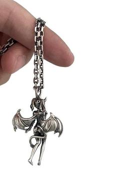 原创魅魔露露姆天使项链个性小众复古恶魔翅膀男女情侣吊坠毛衣链