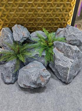 PU泡沫景观石头灰色假石头仿真泡沫石头工艺酒店园林雕塑工程