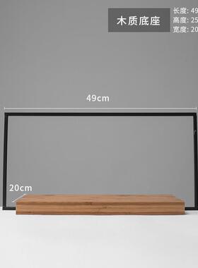 北欧创意ins铁架陶瓷花器家居客厅装饰品室内摆件铁艺实木置物架