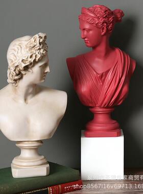 北欧简约素描人物头像酒柜客厅酒柜大卫维纳斯石膏像雕塑人像摆件