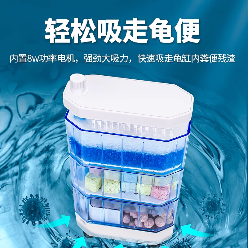 乌龟缸过滤器鱼缸低水位过滤盒循环净水滴流泵小型桶吸粪龟缸专用 - 图2