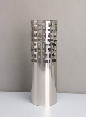 新中式金属银色镂空花器样板房电视柜卧室书房茶几客厅摆件工艺品