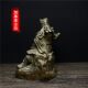 Antiques and miscellaneous brass Guan Yu desktop q small ornaments Guan Erye loyalty ornaments Guan Yu standing like desktop tea pet pendant