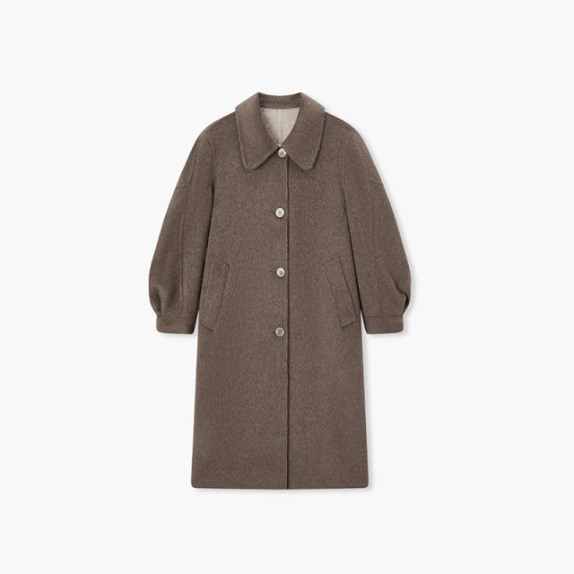 爱居兔高级感双面呢大衣女冬季设计感长款外套