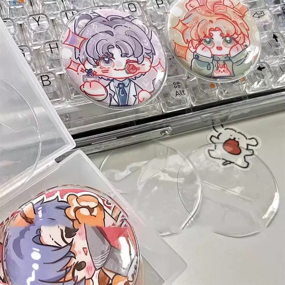 小红书新款58mm吧唧保护套高清透明圆形75mm徽章谷子动漫周边收纳 - 图3