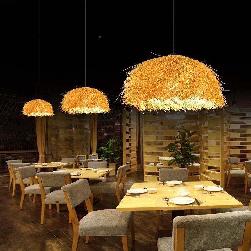 餐厅创复古草艺帽灯灯罩藤个性意吊竹编古藤阁灯民宿东南亚藤编日,淘宝优惠券,粉丝福利购,淘宝优惠卷