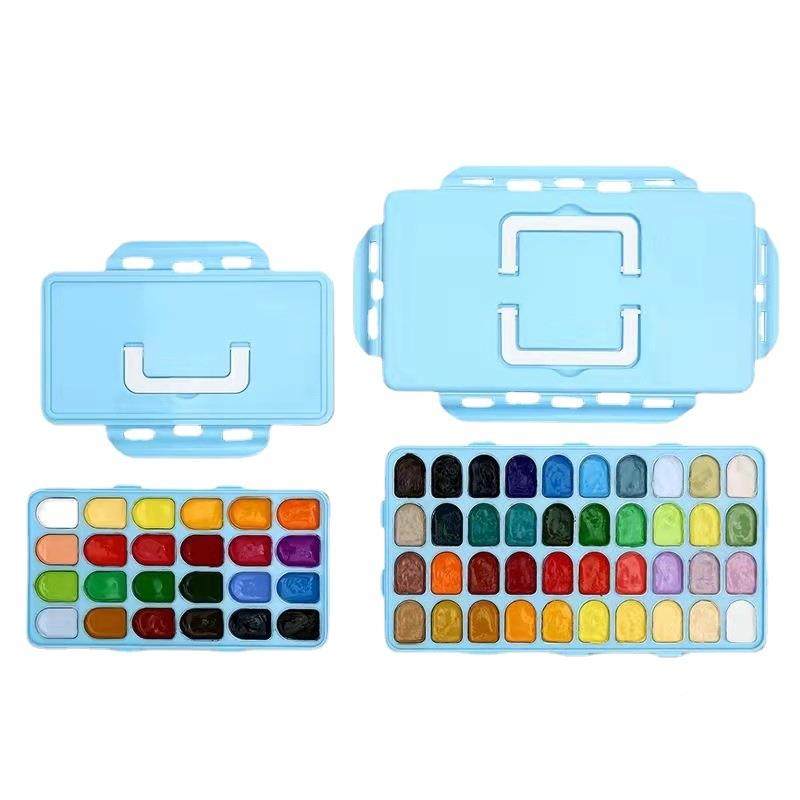 青颜料无甲醛水粉颜料盒40色0竹ml彩装嘿小黑初学者果冻装美术生,淘宝优惠券,粉丝福利购,淘宝优惠卷