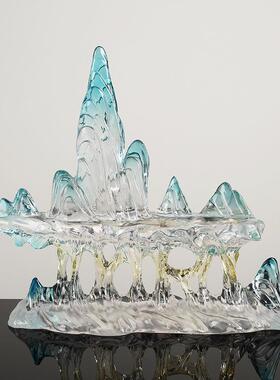 艺术现X8738代风格玄冰山灰透摆件关脂视创意摆件透明树客厅电柜