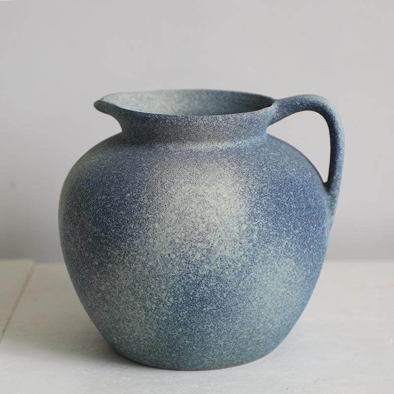 件货源景德PEZ镇侘寂禅意摆双风耳陶粗陶罐插花民宿复古陶瓷花瓶,淘宝优惠券,粉丝福利购,淘宝优惠卷