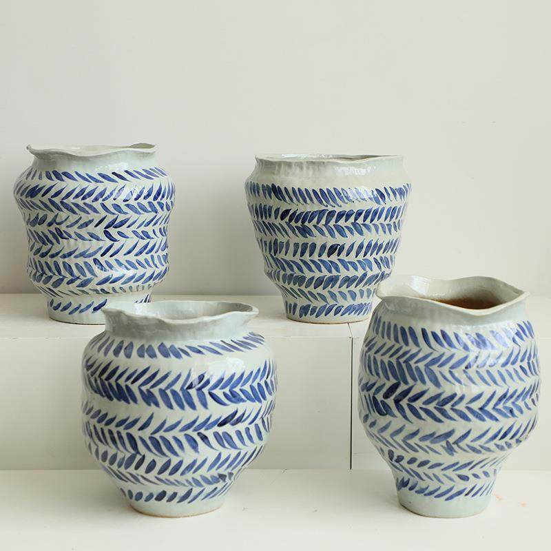 新中式创意青花陶瓷艺EKX术花瓶培现代家居绿高会档所民宿植水花,淘宝优惠券,粉丝福利购,淘宝优惠卷