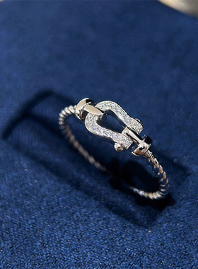 18K玫瑰金缆绳满钻戒指