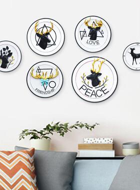 北欧风创意麋鹿立体家居墙面装饰品欧式客厅背景墙挂件工艺品壁挂