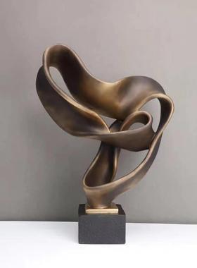 北欧抽象树脂飘带摆件样板房售楼部卧室书房客厅餐厅电视柜饰品