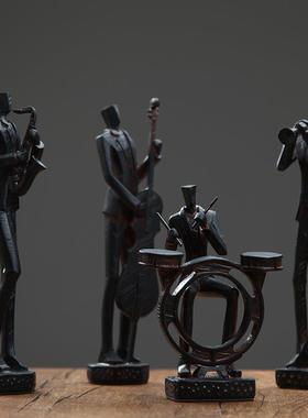 北欧风音乐人物雕塑装饰品小摆件现代简约家居电视酒柜摆设工艺品