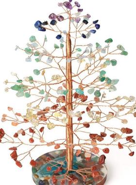 树脂底座手工绕金属铜线树形工艺品办公室摆设家居立体摆件