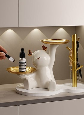 速发2024龙玄新房装饰品年关收纳摆件创意陶托茶几双瓷盘礼物