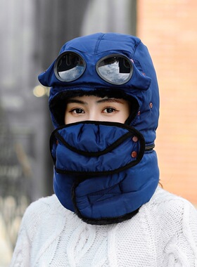 雷锋帽女冬季冬天加厚保暖电动车棉帽子男东北户外骑车防风防寒帽