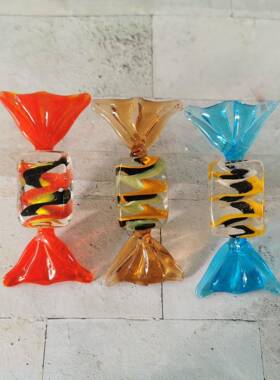 彩色糖果玻璃装饰品工艺品摆件家居节日摆设宝塔丝工艺