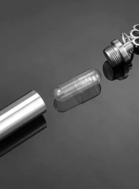 ebay爆款钛钢圆柱形骨灰盒吊坠纪念宠物骨灰项链可打开瓶项链