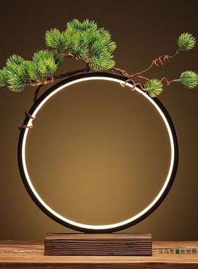 白酒红酒展示架洋酒葡萄酒创意LED发光灯圈新中式展示台展会摆件