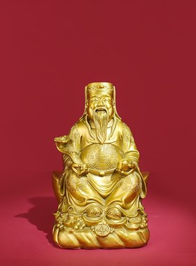 速发黄铜土地公土地婆铜福像德正神土地爷土地奶摆佛件像家居铜工