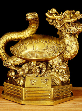 速发阁全铜武方神兽摆白青龙件虎朱雀玄四四大神兽摆设套装家居