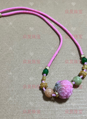 天然盐源玛瑙独角兽吊坠颈链收藏级满肉项链锁骨链精工编制