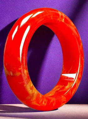 【高品质款】天然正品珊珊脂血龙宝带金沙红色手镯中国红红韵瑰宝