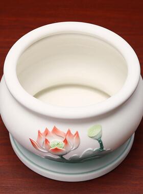 山堂佛堂家黼观用奉陶瓷莲花香炉线香家用室Y01-017内烧香炉音供