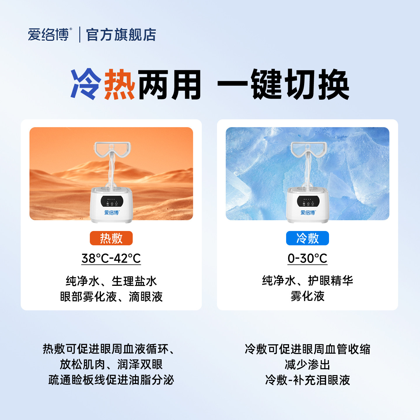 眼睛雾化熏蒸润眼护眼仪缓解眼部疲劳冷热spa干眼症蒸汽热敷