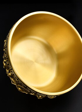 速发聚宝盆摆件纯黄铜家用客厅玄关招铺聚柜酒财店财财位开业乔迁