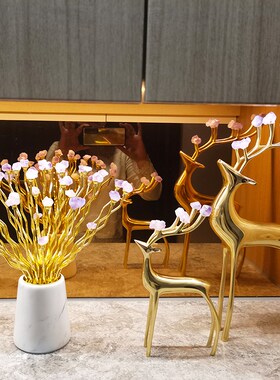 速发水晶铜档高鹿欧式软装送摆件客厅玄关电视柜展柜创意家居乔迁