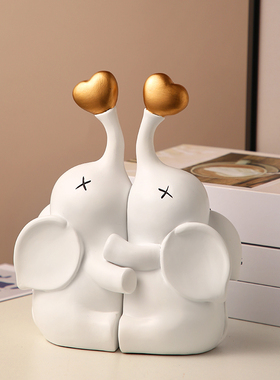 速发简约书档小象一对工艺品客厅玄关柜酒电视柜办公室装饰摆品件