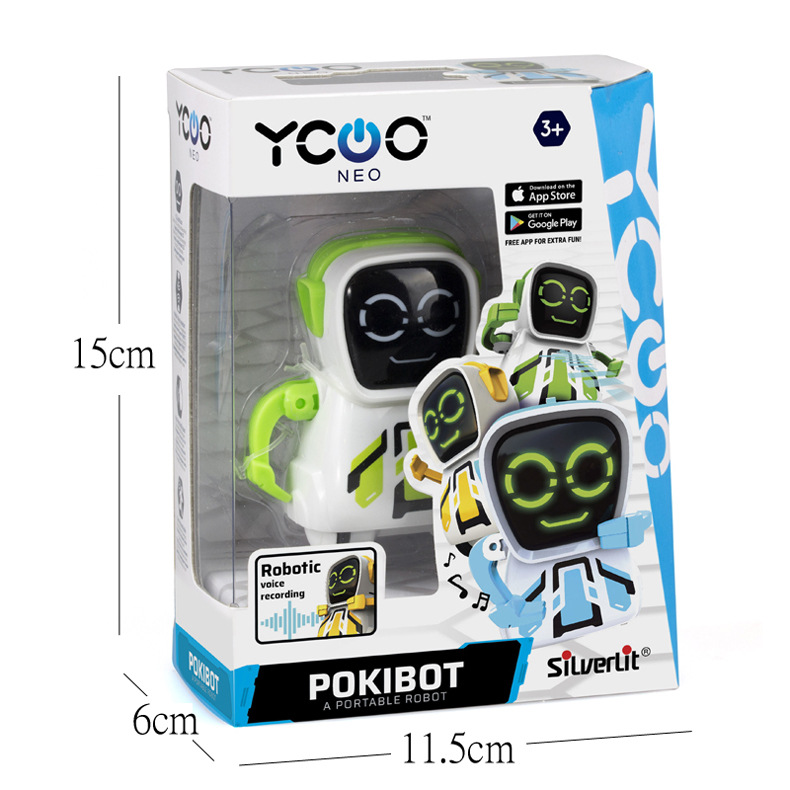 silverlit银辉口袋机器人电动会走声光益智桌面解压儿童玩具礼物 - 图0